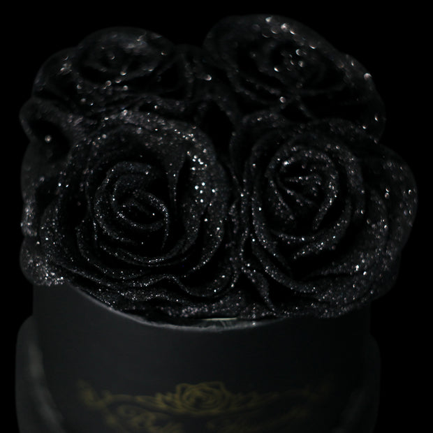 Belle Fleuriste - Black Glitter Roses Black Box – BelleFleuristeUK