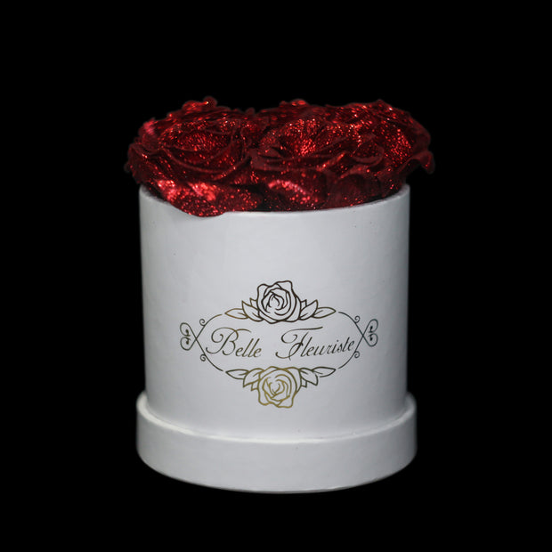 OFFERTA 5 ROSE GLITTER CON CLIP 14X8,5CM VERDE SALVIA - Fiori Natalizi  Peragashop