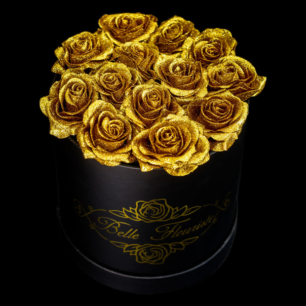 Belle Fleuriste - Bubblegum Glitter Roses Black Box 3 Roses –  BelleFleuristeUK