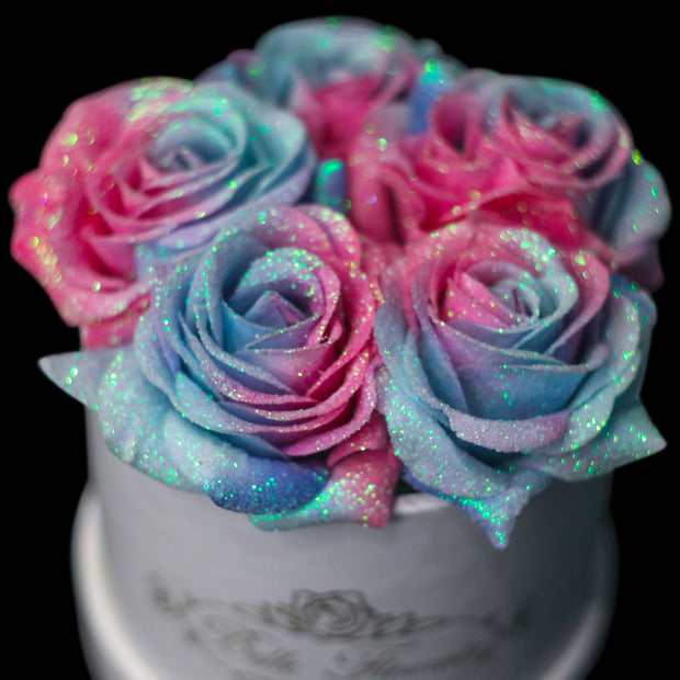 25 Light Pink Glitter Roses – Flowers By Crystal