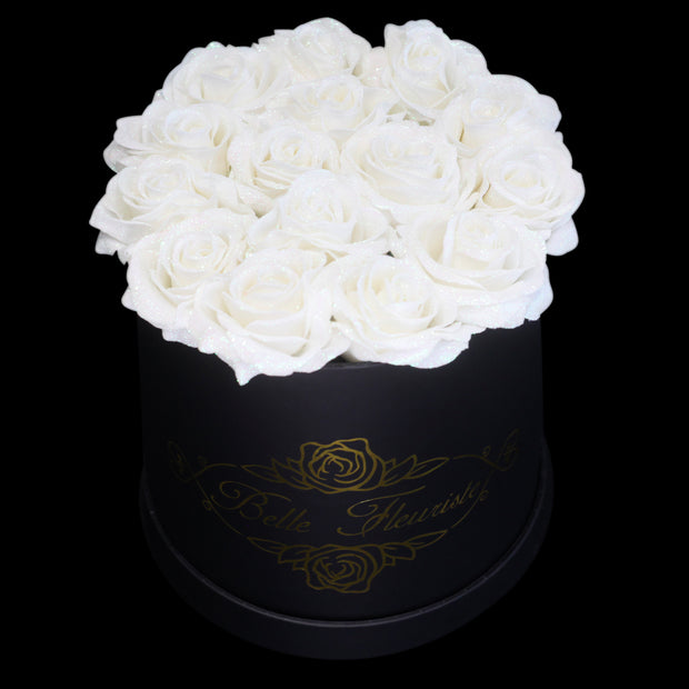 Belle Fleuriste - Gold Glitter Roses Black Box – BelleFleuristeUK