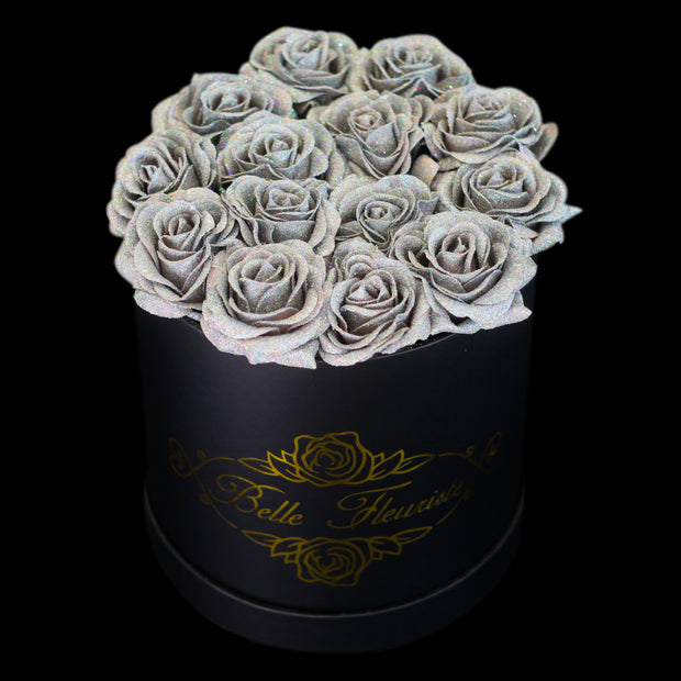 Belle Fleuriste - Gold Glitter Roses Black Box – BelleFleuristeUK