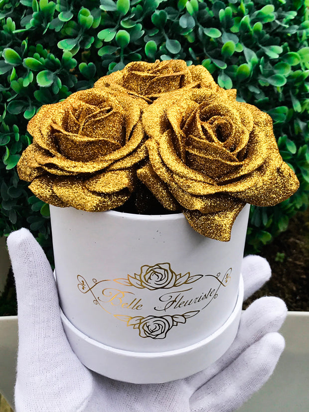 Rainbow Glitter Roses - White Box  Glitter roses, Rainbow glitter