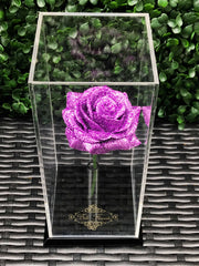 Belle Fleuriste - Purple Glitter Roses Black Box – BelleFleuristeUK