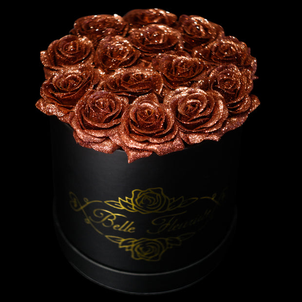 Belle Fleuriste - Black Glitter Roses Black Box – BelleFleuristeUK