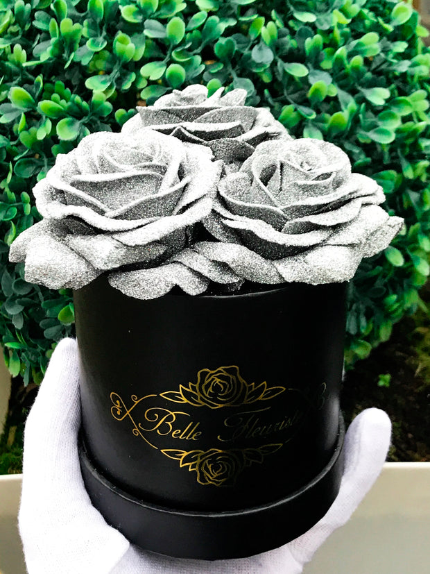 Red Glitter Roses - Black Box  Glitter roses, Red glitter, Glitter flowers