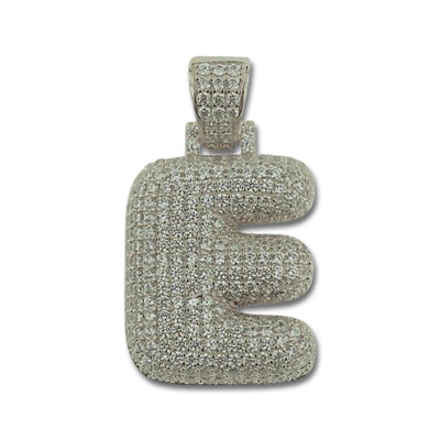 Sterling Silver Letters Single Micro Pave Diamond Bracelet (Silver Diamond P Initial Bracelet 7+1)