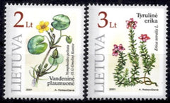 #693-694 Lithuania - Flowers From Red Book of Lithuania (MNH)