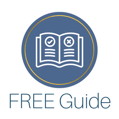 free guide: graphic of a book with a list of to do and a list of not to do