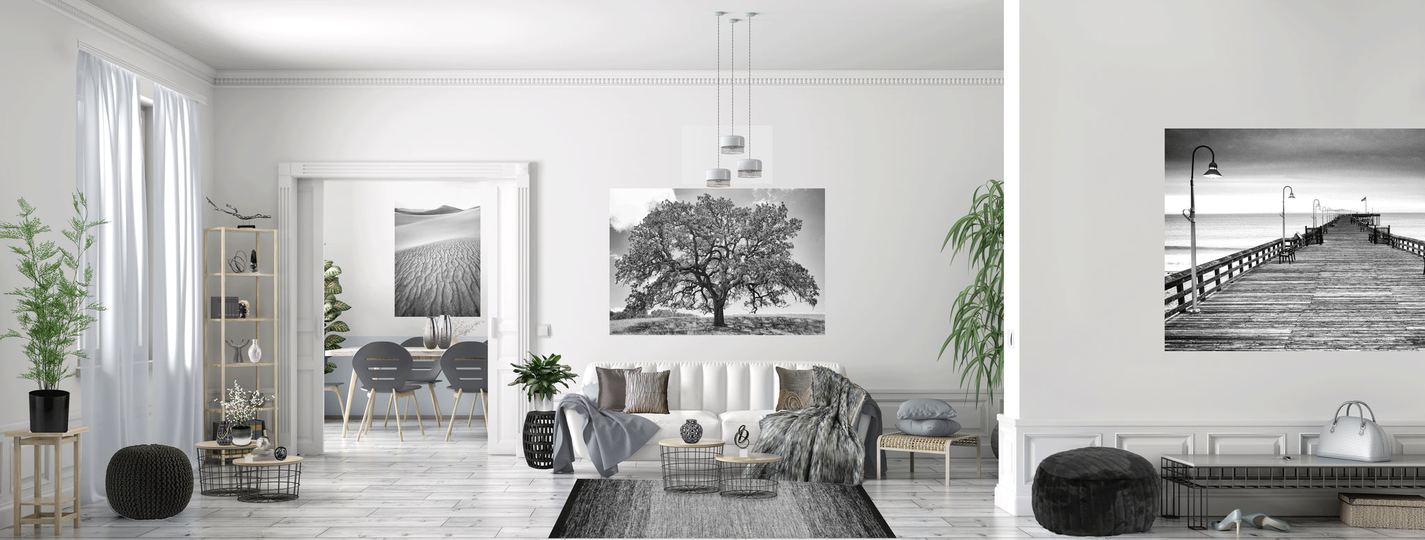 Transform a basic room with artwork as your inspiration and black and white interior styling.