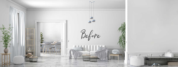Basic room transformed with artwork and simple accessories