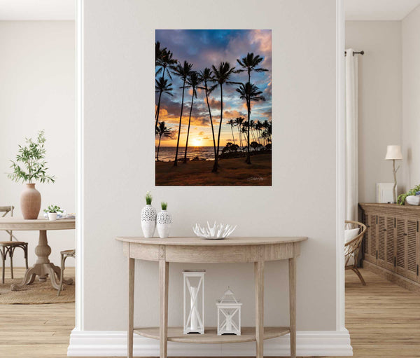 Sunset Palms in Hawaii Photograph