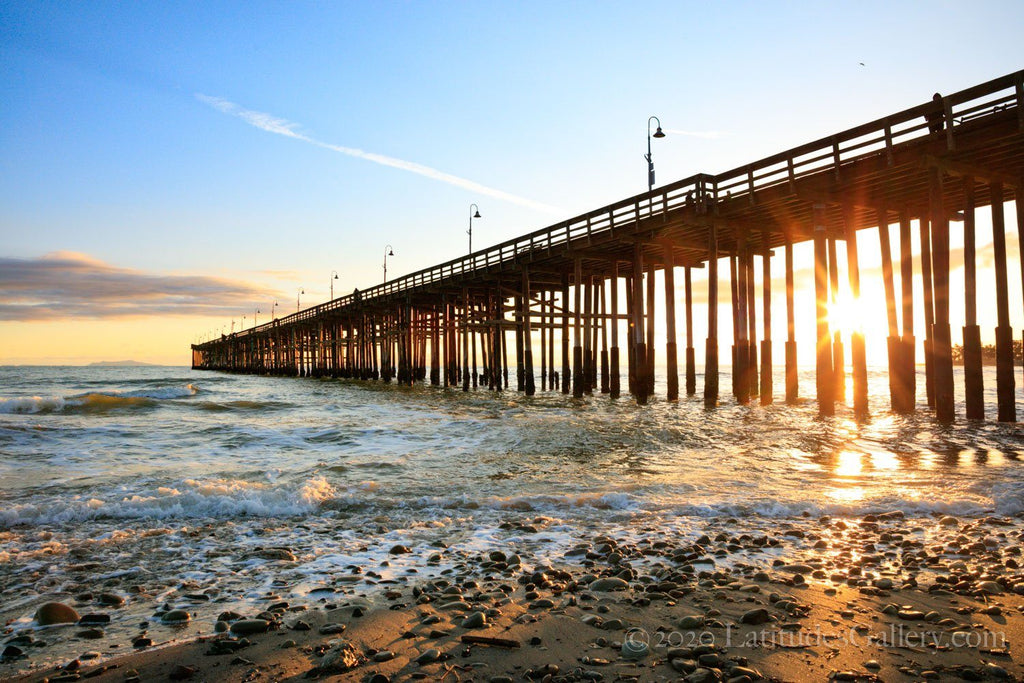 Sunset Pier - Orange Sky Over Ocean & Pier Photo, Ventura, CA – Latitudes  Gallery