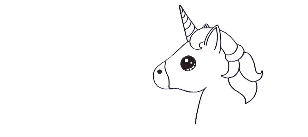 Dessiner une Licorne Emoji Kawaii Facilement