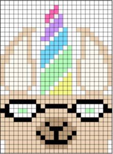 Pixel Art Lama Licorne