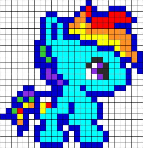 PIxel Art Licorne Arc-En-Ciel Facile