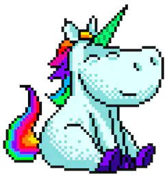 Pixel Art Licorne Assise