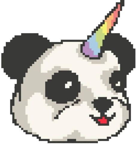 Pixel Art Panda Licorne