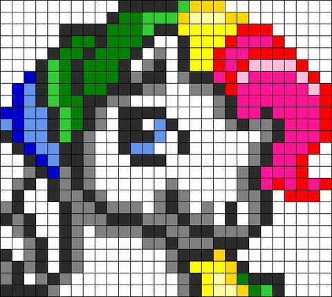 Pixel Art Tête de Licorne