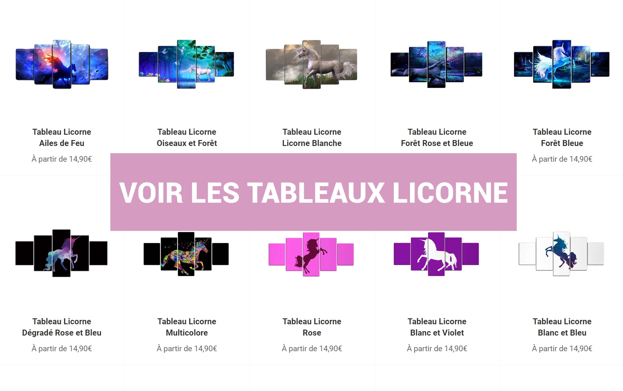 Tableaux Licorne