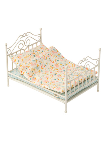 Maileg Micro Vintage Metal Bed in soft sand