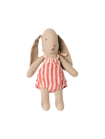 maileg micro baby bunny with red stripe romper