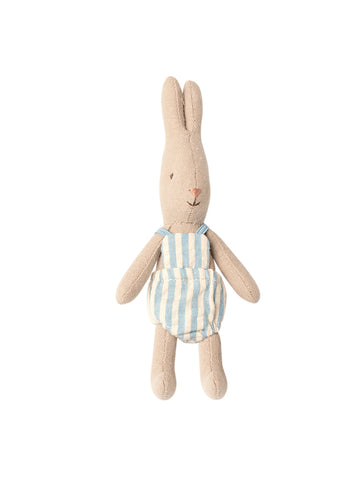 maileg micro rabbit with blue stripe romper