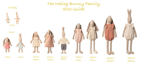 maileg rabbit and bunny sizes