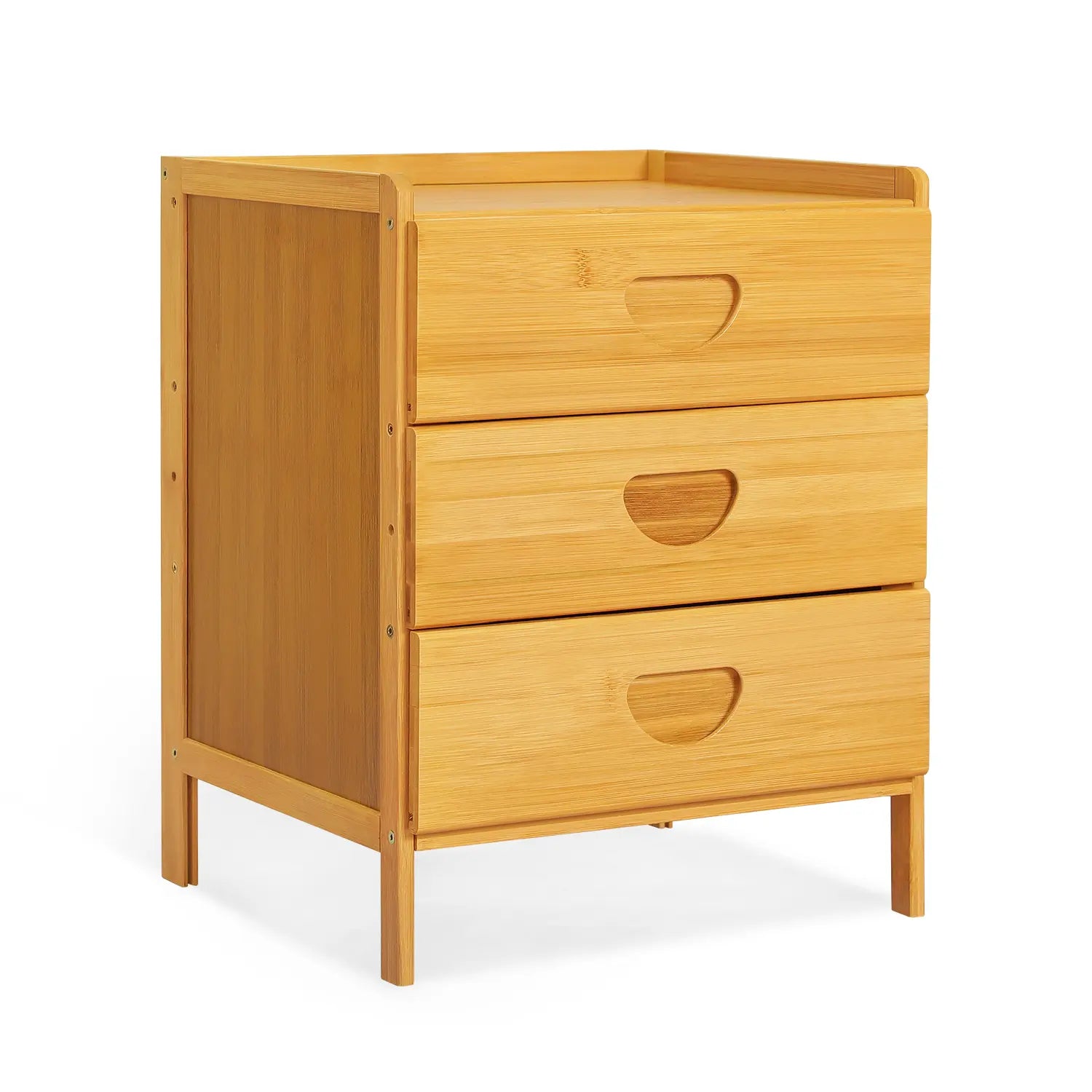 15" Bamboo Nightstand with 3 Spacious Drawers