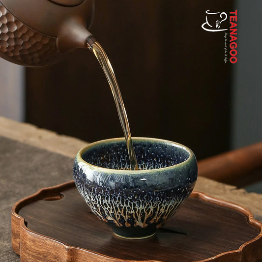 GIANXI Tea Cup With Crescent Moon Filter Japanese Wooden Handle Heat-r