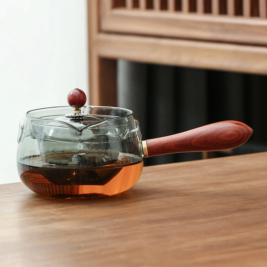 Glass Pot With Wooden Handle - For Light Sleepers