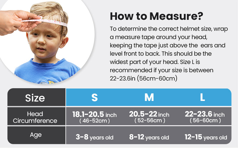 youth skateboard helmet size chart