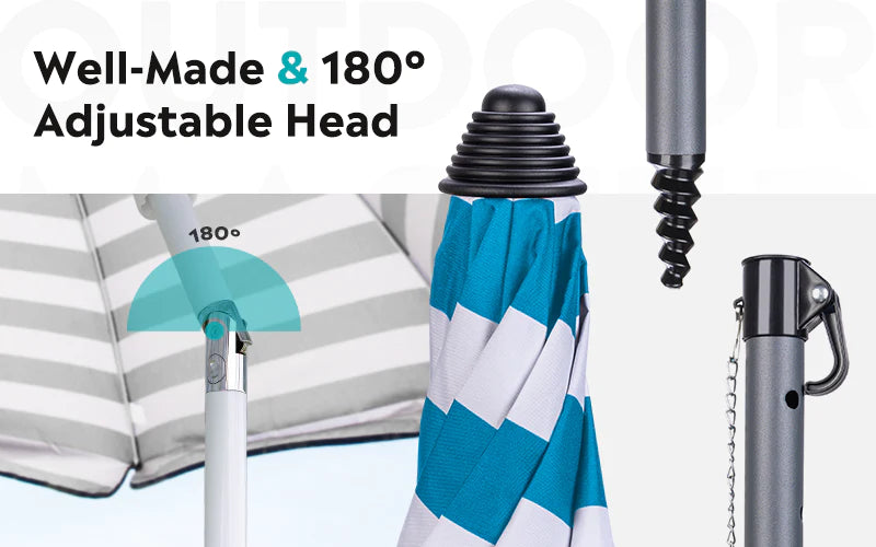 beach umbrella 180° adjustable