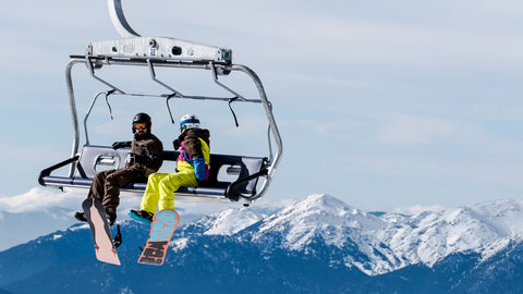 Enthusiasts on a ski lift