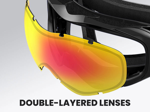 A Fog-free & Clear View ski goggles with double layers lens