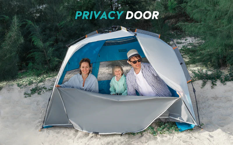 sun shelter pop up beach tent with a privacy door