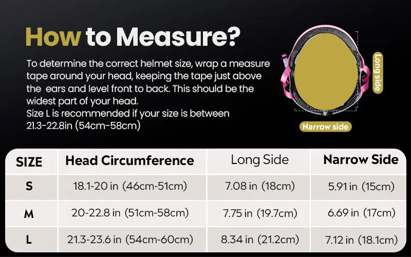 skateboard bike helmet size chart