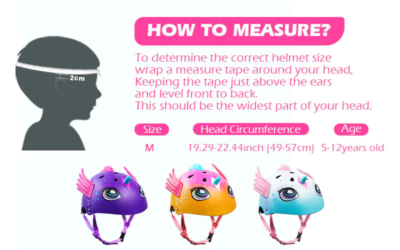 kid's helmet size chart