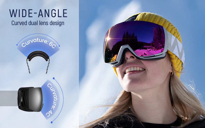 IMISSILLEB Ski Goggles Over Glasses, Anti-Fog Dustproof UV Protection  Polarized Snow Sunglasses for Men Women Outdoor Snowboard Motorcycle