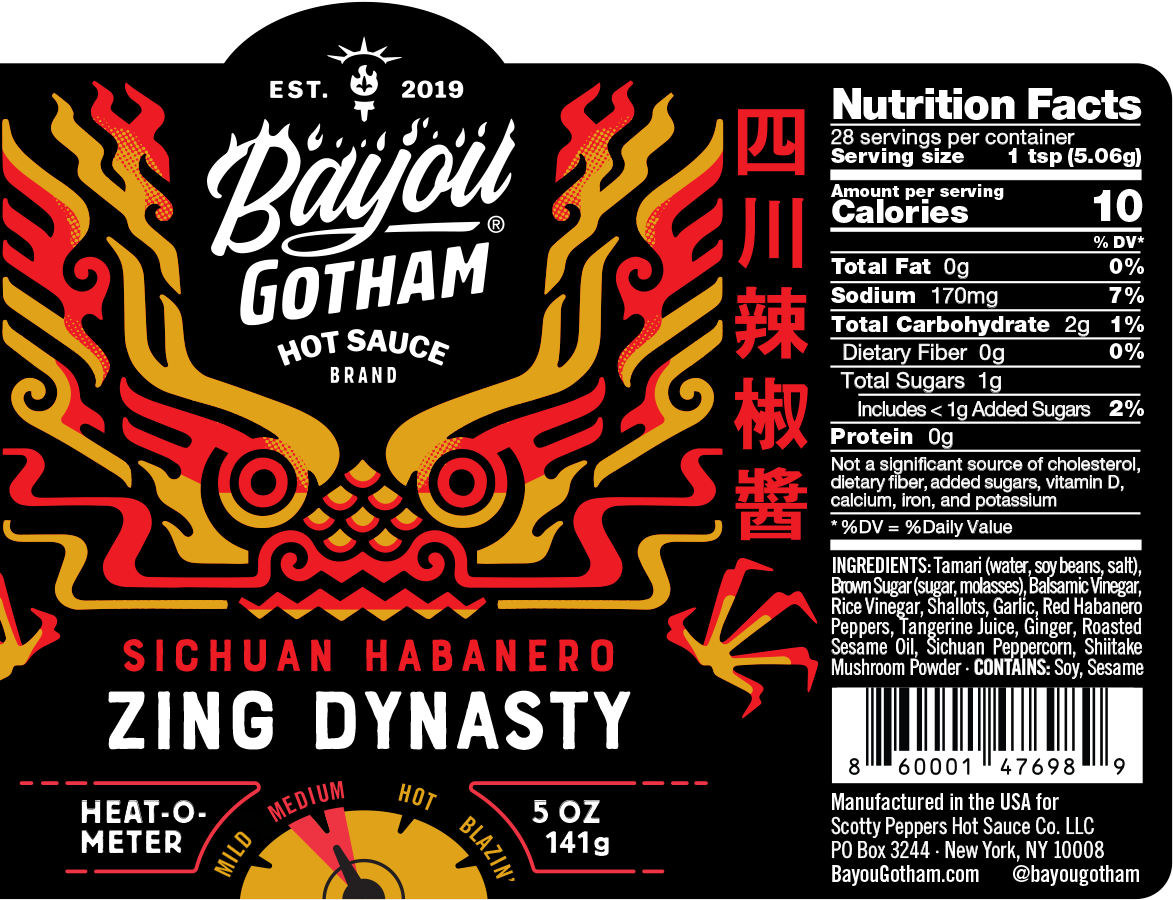 Zing Dynasty Sichuan Habanero | Bayou Gotham Hot Sauce