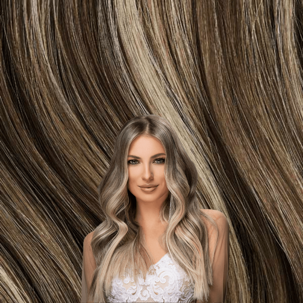 Weft Clip In Hair Extensions | Ash Brown Ash Blonde Balayage | Remy Human  Hair – Sarko Beauty