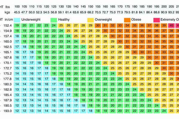 Body Mass Index Chart For Men