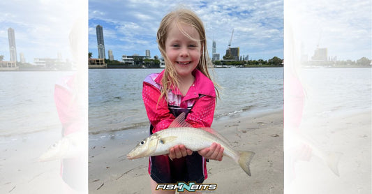 Photo: Matilda Schneider with a nice Whiting caught at the Gold Coast