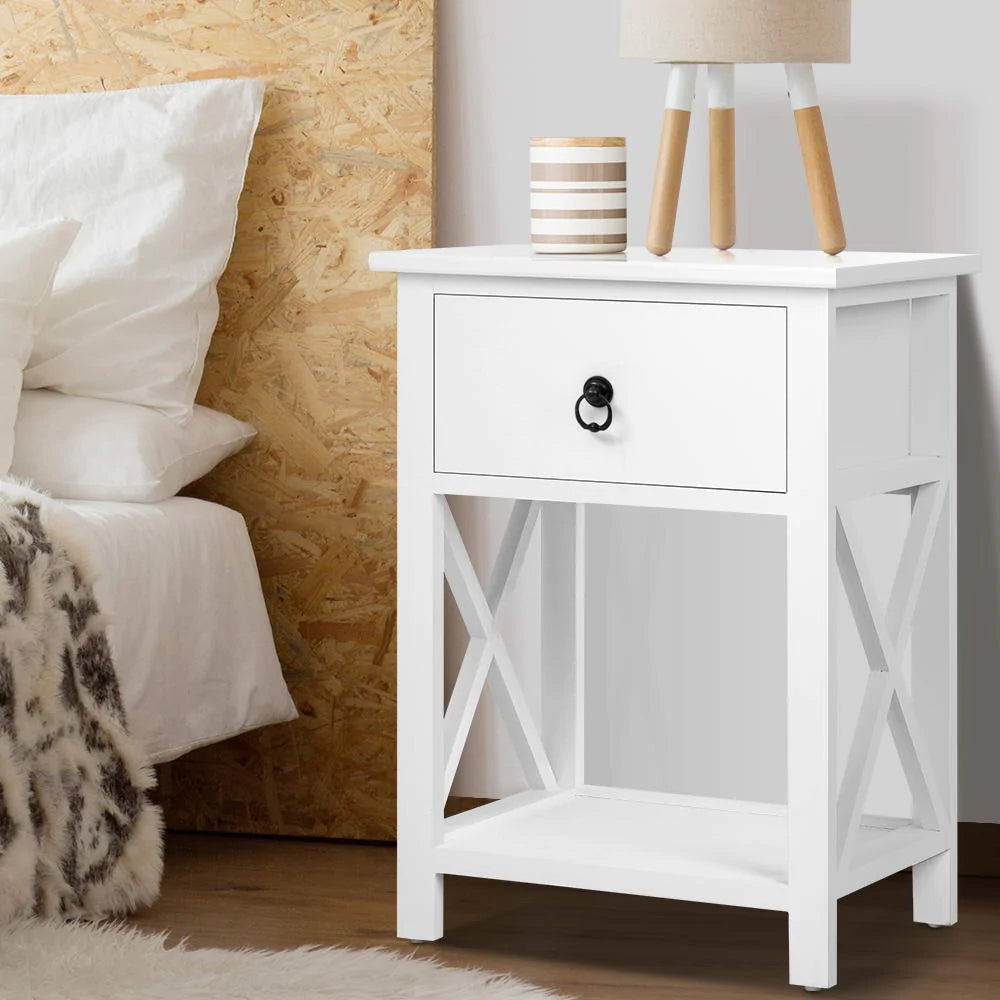 white Bedside table