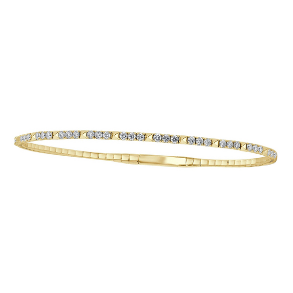 Diamond Cut Hammered Flex Bangle Bracelet in White Gold | Costco