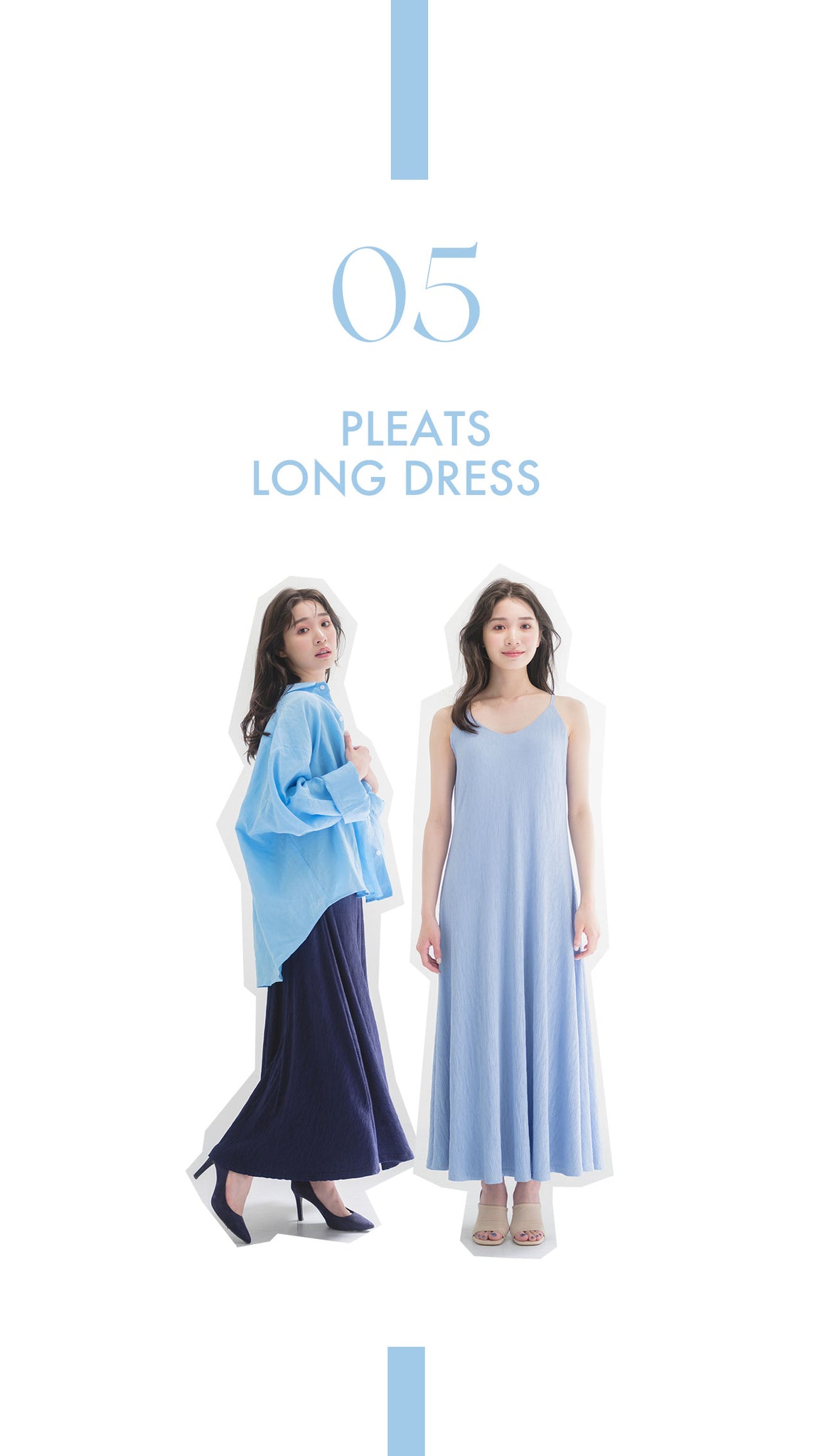 人気品【ClaSTEllaR】PLEATED LONG DRESS ブルー