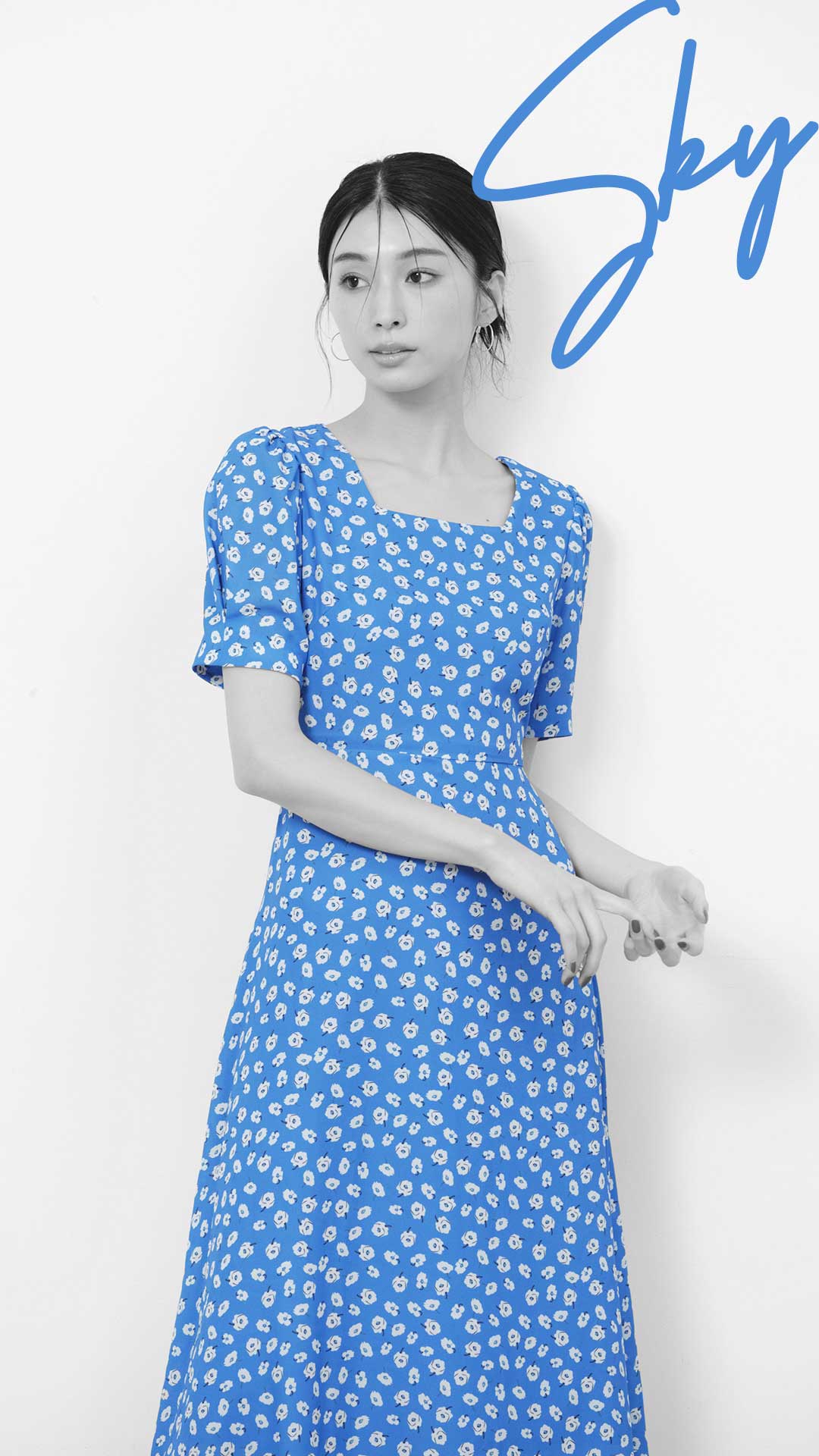 NEW】ORIGINAL PRINT FLOWER DRESS（2COLOR） – BLUE×PALANG(ブルーパラン)