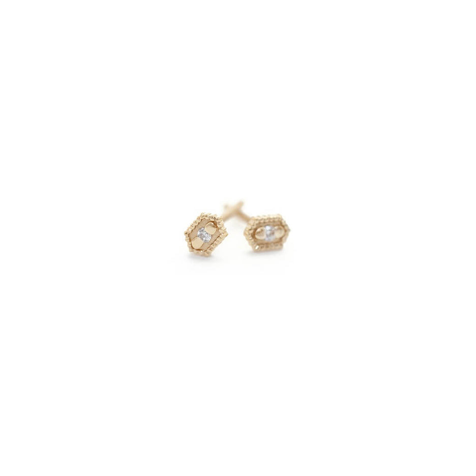 Buttercup Crescent Post Earrings - Floral Fine Jewelry