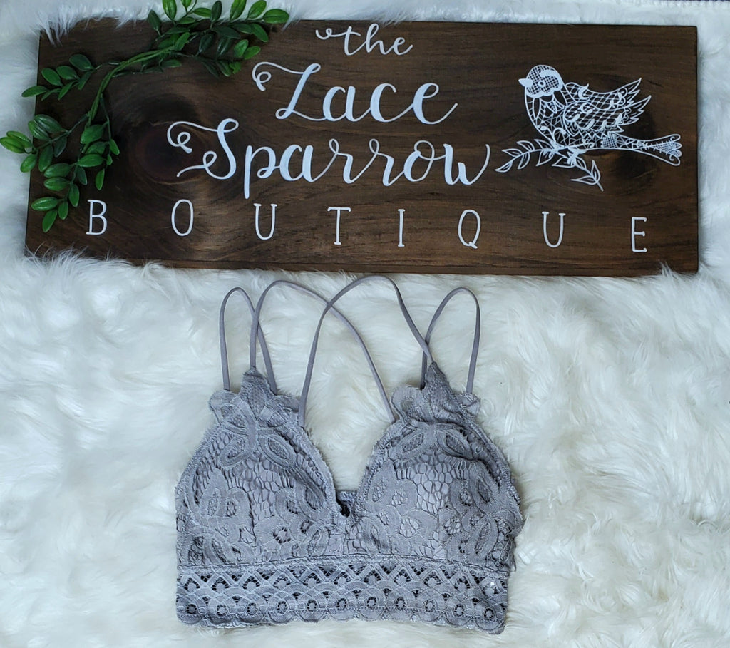 Keep it Simple Floral Lace Bralette (White)