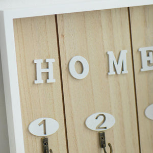 Wooden Key Box Shabby Wall Hanging Storage Keys Hook Cabinet Home